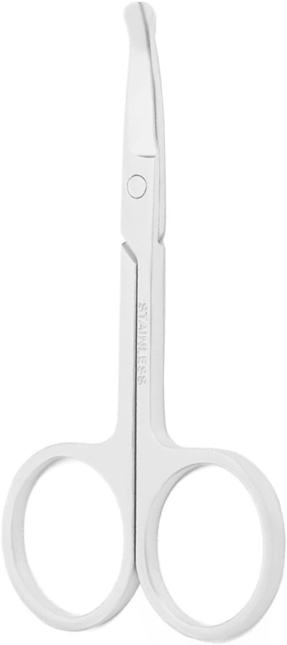 3.5 Inch Silent Pet Grooming Tiny Safety Scissors for Cats & Dogs - Quiet Alternative to Electric Clippers for Sensitive Pets (Silver-Curved)