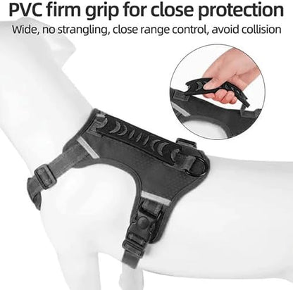 Dog Harness, No Pull Service Vest, Reflective Strips, Control Handle, Soft Padded, Adjustable and Comfortable for Easy Walking (Black, Large)