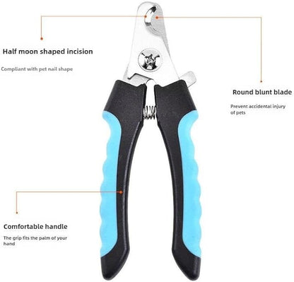 Dog Nail Trimmers and Cat Nail Clipper Set - Professional Dog Nail Clippers for Small Breeds, Heavy Duty Pet Trimmers, Safe Cat Claw Clippers, Ideal for Cats, Dogs, Puppies, Rabbits, (White/Pink)