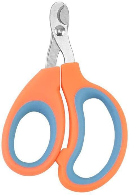 Dog Nail Trimmers and Cat Nail Clipper Set - Professional Dog Nail Clippers for Small Breeds, Heavy Duty Pet Trimmers, Safe Cat Claw Clippers, Ideal for Cats, Dogs, Puppies, (Orange/Light Blue)