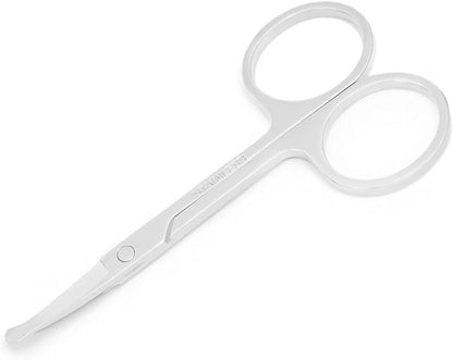 3.5 Inch Silent Pet Grooming Tiny Safety Scissors for Cats & Dogs - Quiet Alternative to Electric Clippers for Sensitive Pets (Silver-Curved)
