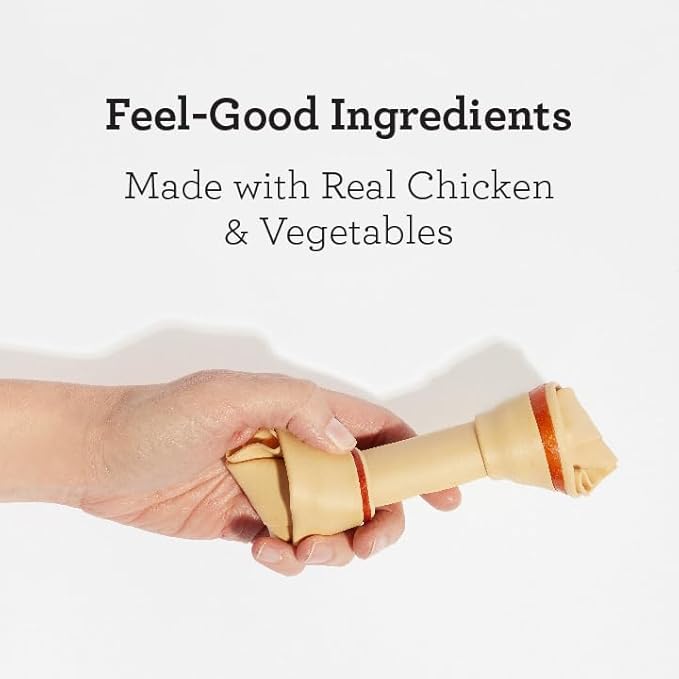 Dreambone Vegetable & Chicken Dog Chews, Rawhide Free, Medium, 4-Count, Medium, 4 Pieces/Pack (DBC-00257) (3 Pack)