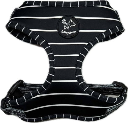 Dog Harness and Leash Set, No Pull Adjustable Soft Padded Vest, No Choke (Large, White Stripe)