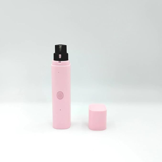 Dog Nail Clipper for Large Dogs - Silent Dog Nail Polisher with LED Light, Speed Sensor, Diamond Head and Dust Collector, 2-Speed Rechargeable - Small Dog Nail Polisher (Pink)