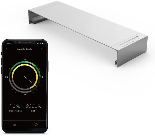 ONF Flat One+ 24 Inch 24/7 Cycle Aquarium Light, Yellow White Full Spectrum Colorfull LED Light, Fish Tank Light Brightness Dimmable & Color Temperature APP Controlled, Sunrise & Sunset Hood Style