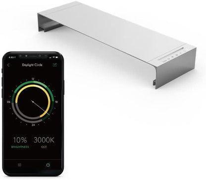 ONF Flat One+ 24 Inch 24/7 Cycle Aquarium Light, Yellow White Full Spectrum Colorfull LED Light, Fish Tank Light Brightness Dimmable & Color Temperature APP Controlled, Sunrise & Sunset Hood Style