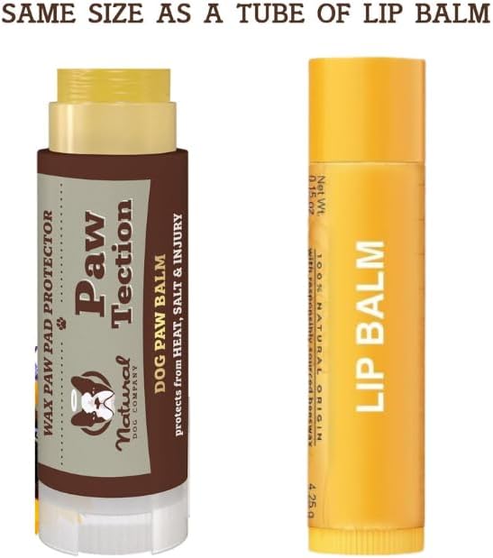 Natural Dog Company PawTection Balm for Dogs, Dog Paw Protector, Moisturizing Dog Paw Balm for Dry, Cracked Pad, Protects Paw from Extreme Weather, Paw Lotion for Allergies & Itching (0.15 oz Stick)