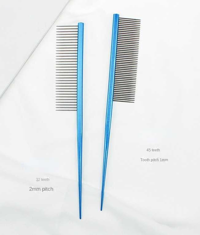 Pet Grooming Comb Rat Tail Comb Cat Hair Trimmer Combs Dog Hairstyle Comb Float Hair Removal Dematting for Cat Dogs Cat Comb Dog Comb Rounded Ends Pet Hair Comb for Home Grooming (One Size,Purple 3)