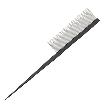Pet Grooming Comb Rat Tail Comb Cat Hair Trimmer Combs Dog Hairstyle Comb Float Hair Removal Dematting for Cat Dogs Cat Comb Dog Comb Rounded Ends Pet Hair Comb for Home Grooming (One Size,Black 5)