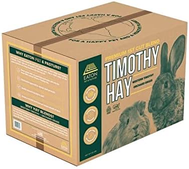 Eaton Pet and Pasture Naturally Grown, Premium, 1st Cut Blend, Western Timothy Hay Orchard Blend, Small Animal Food, Sustainable, Eco-Friendly, Farmer-Owned, 25LB-Box.