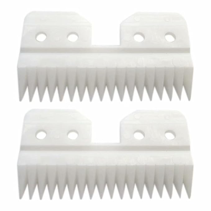 2pcs 18Teeth Ceramic Blade Fast Feed Clippers Replacement Blades for A5 Grooming Cutter Series, 18Teeth Andis Blade Parts (3F/3FC, 4F/4FC, 5F,/5FC, 7F/7FC, 3#, 4#, 5#,7#, 8.5#, 9#, 10#)