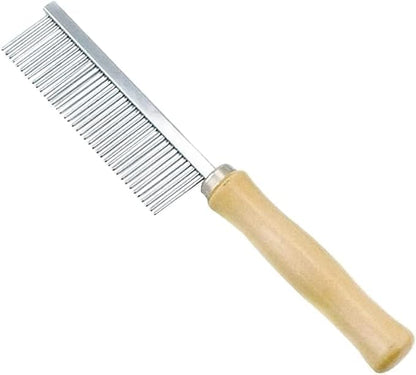Silver Dog and Cat Combs For Grooming Long Haired Cats and Dogs - Pet Dog Cat Comb Stainless Steel Pin Teeth Wooden Handle Grooming Fur Hair Brush - Comb Removes and Prevents Matted Furï¼_rooming