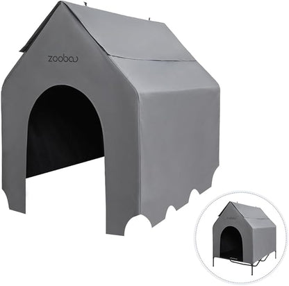 48 Durable Dog House Cover - Waterproof & UV-Resistant 600D Oxford Fabric Canopy for Outdoor Kennels - Cover Only, Fits 36"x30"x44" Houses - Protective Large Breed Shelter Top - Cool Grey