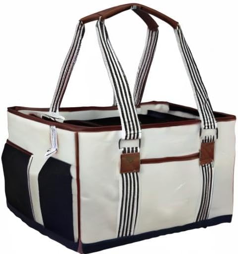 Pet Life Yacht Polo Fashion Pet Carrier Purse - Dog Carrier with Built-in Leash Securer and Above-top Dual-Zipper