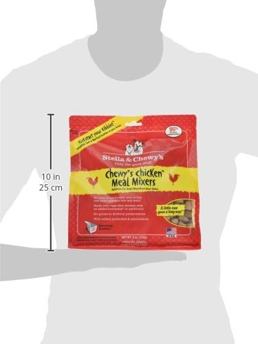 Stella & Chewy's Freeze Dried Raw Chewy_ Chicken Meal Mixers  Dog Food Topper for Small & Large Breeds  Grain Free, Protein Rich Recipe  8 oz Bag