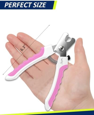 WePet Dog Nail Clippers U10.1, Dog Nail Trimmer Large Breed with Quick Sensor, Razor Sharp Blade Professional Pet Nail Clipper with Safety Guard and Nail File, Rose Pink