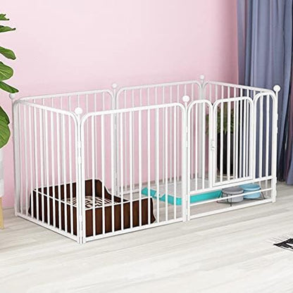 Dog Pen Pet Playpen Panel Pen Bunny Fence Indoor Outdoor Fence Playpen Heavy Duty Exercise Pen Dog Crate Cage Kennel(White)
