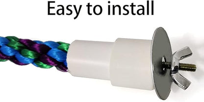 2Pcs 11.8__ird Rope Perches,Bendable Climbing Standing Chew Cage Toys Unique&Simulate Natural Color Bungee Toys for Small to Regular Size Birds