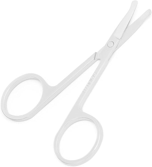 3.5 Inch Silent Pet Grooming Tiny Safety Scissors for Cats & Dogs - Quiet Alternative to Electric Clippers for Sensitive Pets (Silver-Curved)