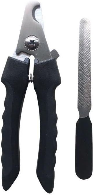 Dog Nail Trimmers and Cat Nail Clipper Set - Professional Dog Nail Clippers for Small Breeds, Heavy Duty Pet Trimmers, Safe Cat Claw Clippers, Ideal for Cats, Dogs, Puppies (Black)