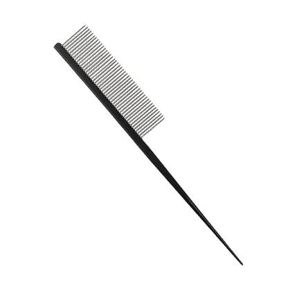 Pet Grooming Comb Rat Tail Comb Cat Hair Trimmer Combs Dog Hairstyle Comb Float Hair Removal Dematting for Cat Dogs Cat Comb Dog Comb Rounded Ends Pet Hair Comb for Home Grooming (One Size,black 1)