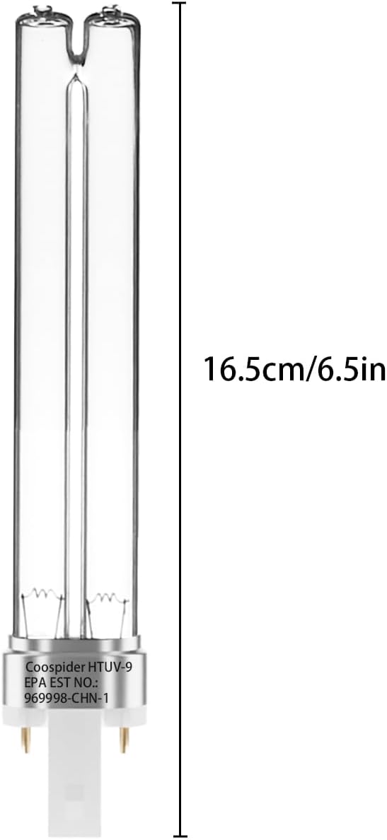 4 Pack 9 WATT UVC PL-S9/TUV G23 Base Replacement UV Light Bulb for Outdoor Pond Clarifier Compatible with JUP-01 UVE9 CF400 CF500 UVCP-9 UV Light for Aquarium