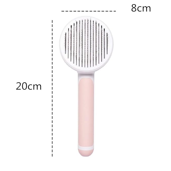 Pet Dog Cat Grooming Brush Self Cleaning Brush, Removes Hair Massages Pet Comb, Plastic Hair Shedding Brush