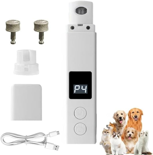 Dog Nail Trimmers, 4-Speed Dog Nail Grinder, Painless & Quiet Pet Nail Trimmer for Large Dogs, Medium & Small Dogs/Catsï¼2 Grinder Wheelsï¼