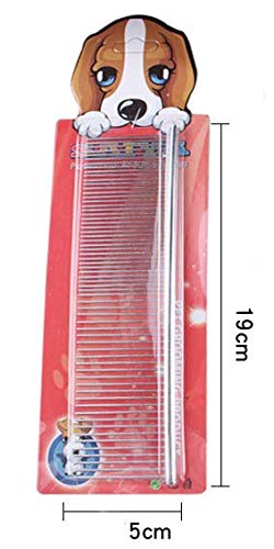 Dog Metal Comb 7.5inch Dogs Dematting Tool Pet Grooming Comb Stainless Steel Teeth Cats Pubby Comb for Removing Hair (L: 19x5cm)