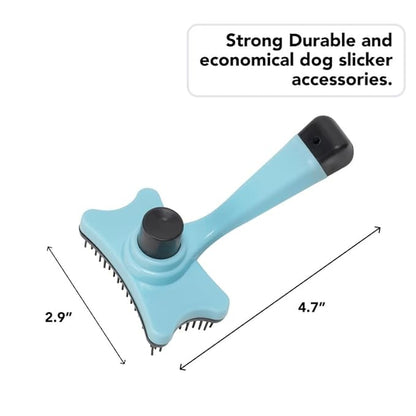 Dog and Cat Brush - Self Cleaning Pet Brush - Pet Hair Brush Accessories - Dog Deshedding Brush for Grooming Dogs, Cats, Rabbits - Shedding Tool for Pets with Short & Long Hair