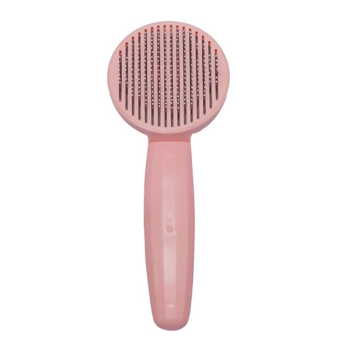 Self Cleaning Hair Remover Dog Brush for Shedding, Deshedding, Grooming, Deshedder Slicker Brushes for Short Hair Dogs and Cats (Pink)