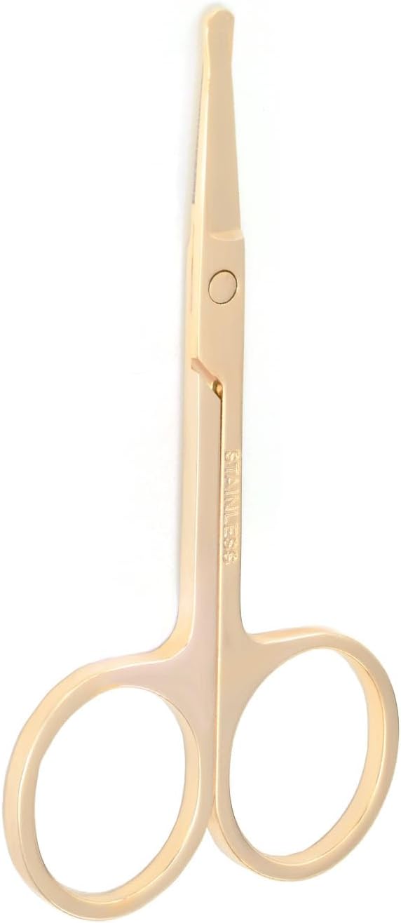 3.5 Inch Silent Pet Grooming Tiny Safety Scissors for Cats & Dogs - Quiet Alternative to Electric Clippers for Sensitive Pets (Golden)