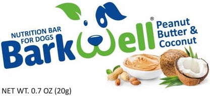 Peanut Butter Nutrition Bars for Dogs, 0.7 Ounce, 16-Pack (Coconut) Dog Treat, 100% Natural Dog Peanut Butter, Stuff Toy, Snuffle mat, Semi-Moist Dog Snack, Made in The USA