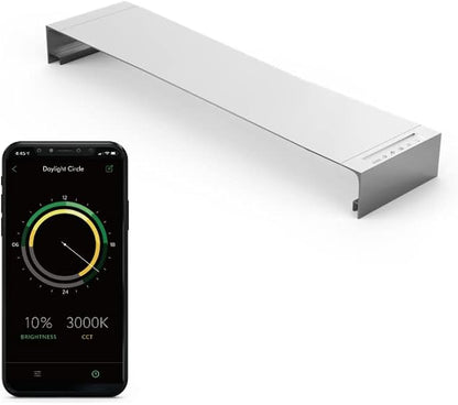 ONF Flat One+ 36 Inch 24/7 Cycle Aquarium Light, Yellow White Full Spectrum Colorfull LED Light, Fish Tank Light Brightness Dimmable & Color Temperature APP Controlled, Sunrise & Sunset, Hood Style