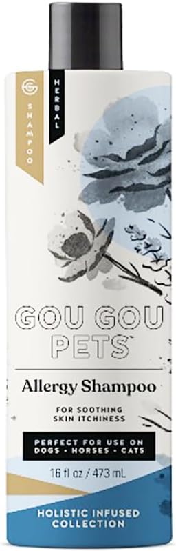 Holistic Natural Derived Allergy Pet Shampoo: Veterinarian Recommended: Soothing Skin Allergies and Skin Issues for Dogs, Cats and Horses - Made in USA - 16 oz