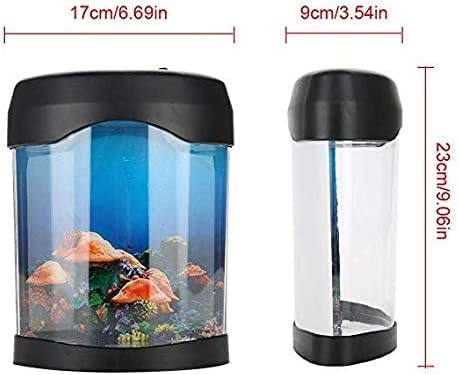 Fish Lamp,Mini Aquarium Tank Decorative Lamp with 6 Color Changing,LED Aquarium Sensory Night Light with 3 Fake Moving Fish,Table Lamp for Home Office Desktop Decor,Gifts for Kids and Adults