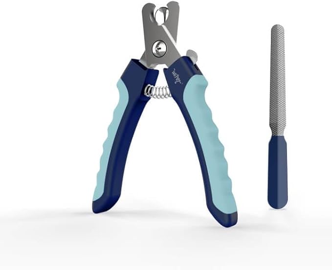 WePet Dog Nail Clippers U10.1, Dog Nail Trimmer Large Breed with Quick Sensor, Razor Sharp Blade Professional Pet Nail Clipper with Safety Guard and Nail File, Pale Turquoise