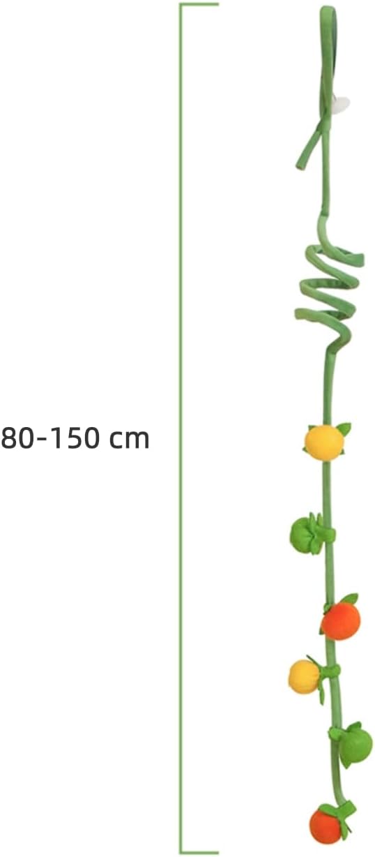 3Pcs Cat Spring Toys with Ball ，Fruit Design， Hanging Kitten Toys Pets ，Interactive Toy Cat Ball Toys with Bell ，Long Tail Elastic Soft Plush Cat Toys for Indoor Kitten and Cats (Fruit, 3pcs)