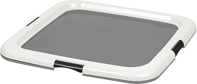 IRIS USA 24-inch 6 Panel Exercise Pet Playpen with Door, Black + IRIS USA Pee Pads Square Pet Training Pad Holder for Dogs, Dark Gray