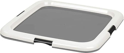 IRIS USA 24-inch 6 Panel Exercise Pet Playpen with Door, Black + IRIS USA Pee Pads Square Pet Training Pad Holder for Dogs, Dark Gray