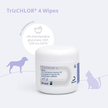 4 Wipes for Dogs and Cats, 50 Count