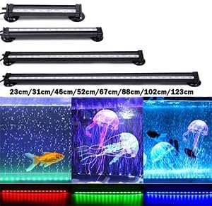 HCDMRE LED Air Bubble Light Aquarium Light Underwater Submersible Fish Tank Light Color Changing Making Oxygen Aquarium Tools,Us Plug,52cm/20.5"