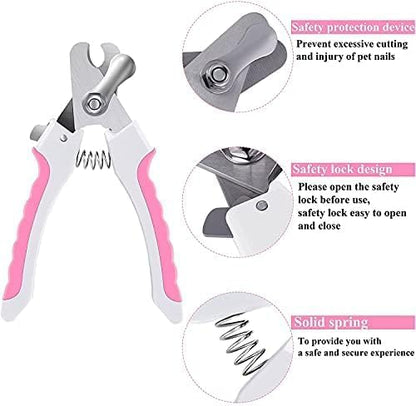 YNR Dog Nail Clippers for Large, Medium and Small Breed Professional Pet Nail Clipper Suitable for Cats, Rabbits and Guinea Pigs With Safety Lock and Protective Guard to Avoid Over Cutting