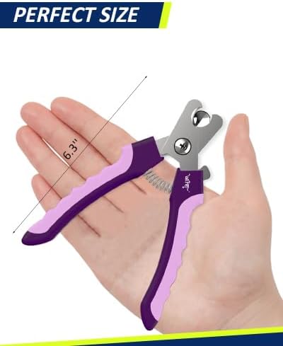 WePet Dog Nail Clippers U10.1, Dog Nail Trimmer Large Breed with Quick Sensor, Razor Sharp Blade Professional Pet Nail Clipper with Safety Guard and Nail File, Purple