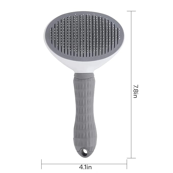 Cat brush, brush for long haired cats and dogs. Pet Self Cleaning Brush Hair Remover Grooming Comb Dog Cat Massage Brush. (GRAY)