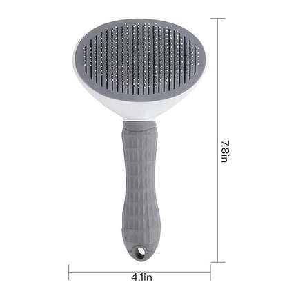Cat brush, brush for long haired cats and dogs. Pet Self Cleaning Brush Hair Remover Grooming Comb Dog Cat Massage Brush. (GRAY)
