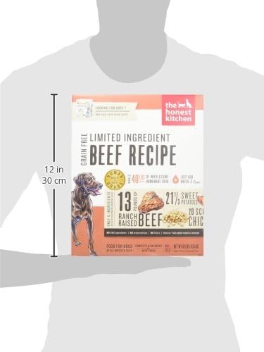 The Honest Kitchen Dehydrated Limited Ingredient Beef Dog Food,10 Lb Box
