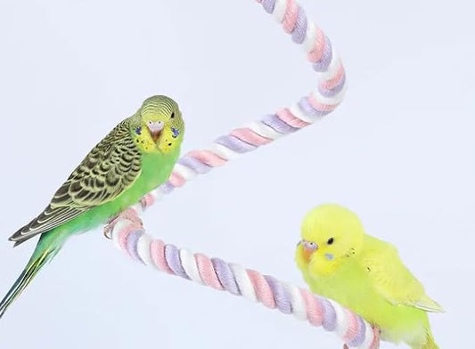 3Pcs Rope Perches for Bird Cages, Bendable Climbing Rope Cage Accessory Toy, Perfect for Parrots Cockatiels & Budgies, BirdToys, Swings & Ladders for Medium Birds