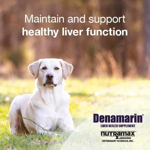 Nutramax Denamarin Liver Health Supplement for Dogs, With S-Adenosylmethionine (SAMe) and Silybin, 30 Chewable Tablets