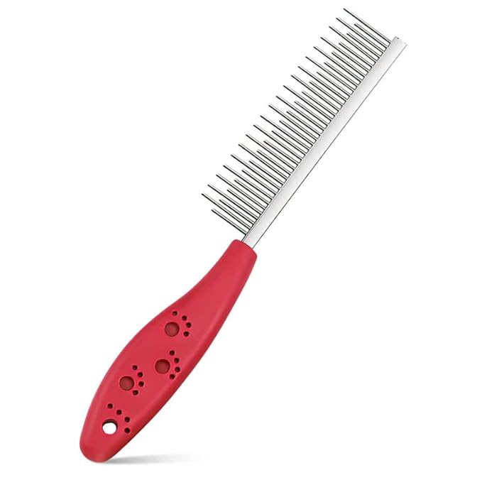Grooming Comb for Dogs and Cats with Matted Hair,Cat brush for long haired cats,Pet comb for dogs,Pet Comb with Long and Metal Fine Teeth Short Stainless Steel